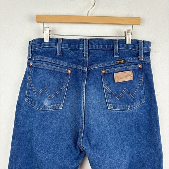 VTG Wrangler Unisex Rigid Denim Jeans Sz 35x32 - Picture 5 of 12
